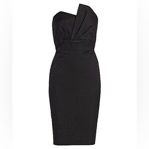 MICHELLE MASON Elegant Black leopard Strapless vintage bustie pencil Dress NWT 2